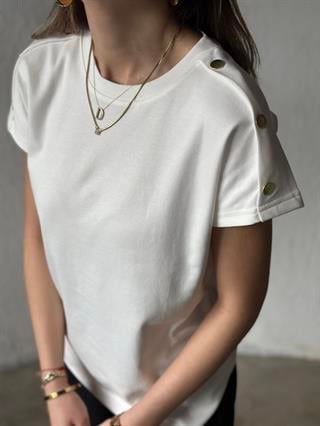 Düğme Detay Orj. T-shirt