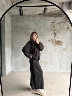 Ekose Paraşüt Kumaş Ceketli Takım 