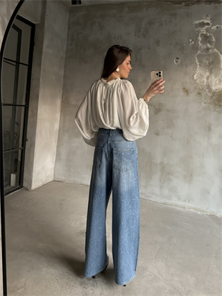 Full Taşlı Baggy Jean