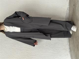 Gabardin Kimono Pantolon İkili Takım - Füme