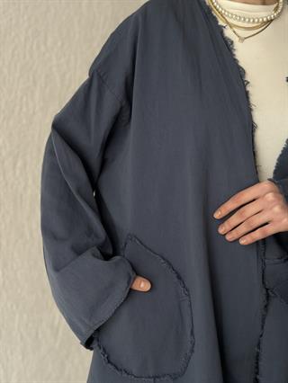 Gabardin Kimono Pantolon İkili Takım - İndigo