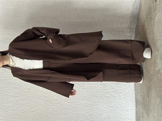 Gabardin Kimono Pantolon İkili Takım - Kahverengi