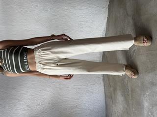 Gabardin Paça Kesik Pantolon - Bej