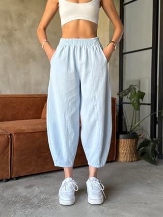 Gabardin Şalvar Pantolon - Bebek Mavisi