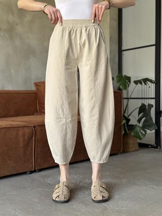 Gabardin Şalvar Pantolon - Bej
