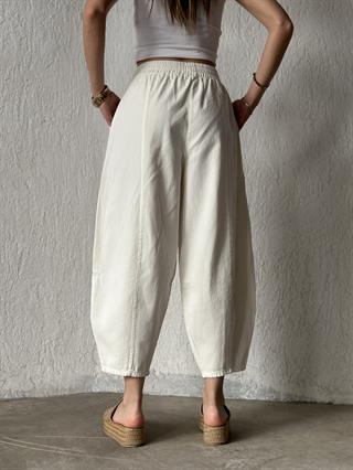 Gabardin Şalvar Pantolon - Beyaz