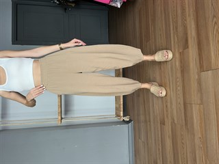Gabardin Şalvar Pantolon - Camel