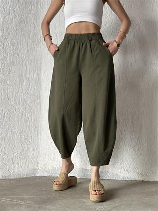 Gabardin Şalvar Pantolon - Haki