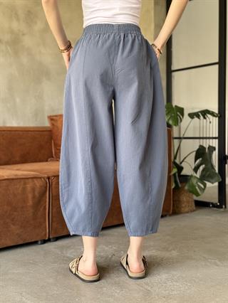 Gabardin Şalvar Pantolon - İndigo