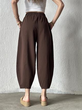 Gabardin Şalvar Pantolon - Kahverengi