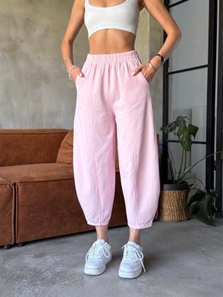 Gabardin Şalvar Pantolon - Pembe