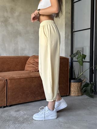 Gabardin Şalvar Pantolon - Sarı