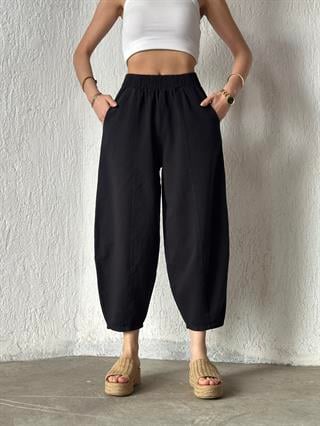 Gabardin Şalvar Pantolon - Siyah