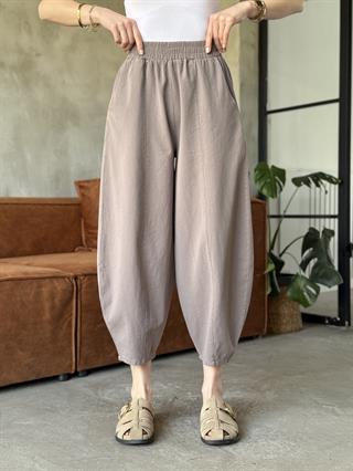 Gabardin Şalvar Pantolon - Vizon