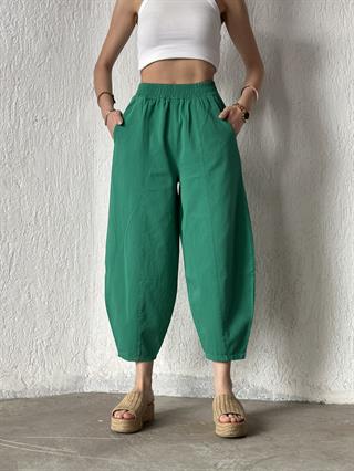 Gabardin Şalvar Pantolon - Yeşil