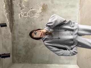 Gri Nakışlı Oversize Eşofman Takımı