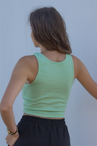 Halter Yaka Crop - Yeşil