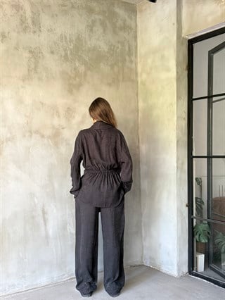 Jakarlı Kimono Takım - Siyah