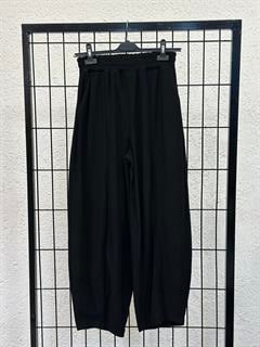 Kadife Dokulu Şalvar Pantolon - Siyah