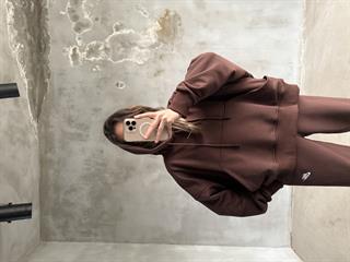 Kahve Nakışlı Oversize Eşofman Takımı