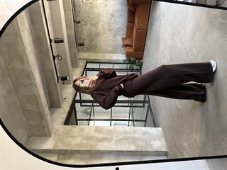 Kahverengi Basic Oversize Triko Takım