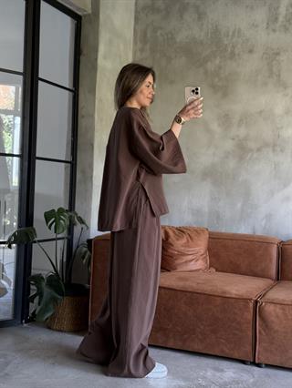 Kahverengi Premium Tensel Oversize Takım