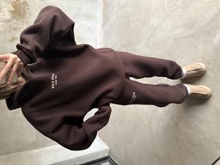 Kahverengi Unisex Base Sıde Oversize Eşofman Takımı