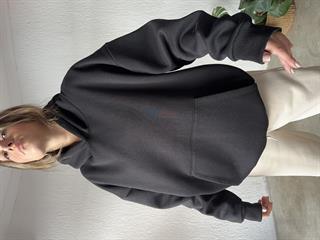 Kapüşonlu Oversize Hoodie - Siyah