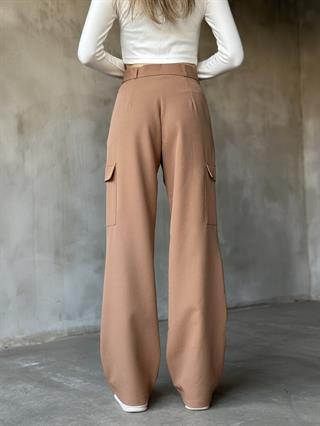 Kargo Kumaş Pantolon - Camel