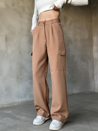Kargo Kumaş Pantolon - Camel