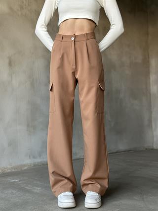 Kargo Kumaş Pantolon - Camel