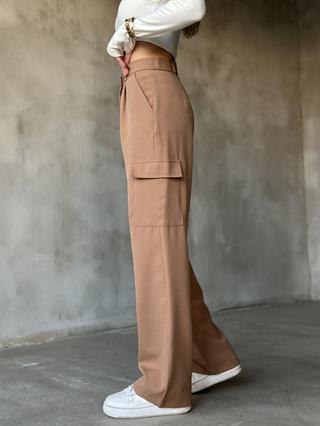 Kargo Kumaş Pantolon - Camel