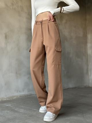 Kargo Kumaş Pantolon - Camel