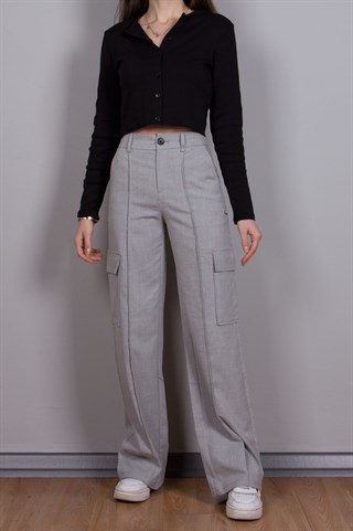 Kargo Model Bol Paça Pantolon - Gri