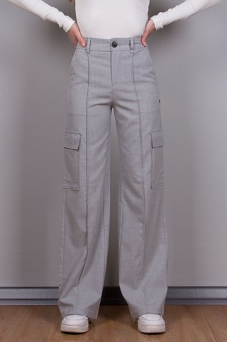 Kargo Model Bol Paça Pantolon - Gri