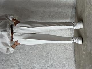 Kemerli Havuç Pantolon - Beyaz