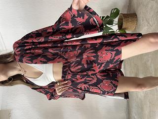 Kimono Şort Takım Etnik Desenli