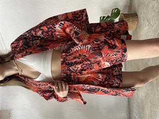 Kimono Şort Takım Renkli Desenli