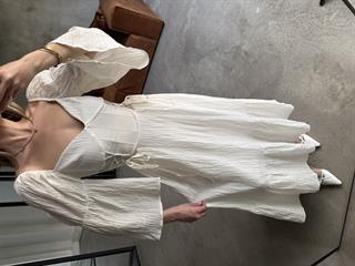 Korseli Maxi Elbise - Beyaz
