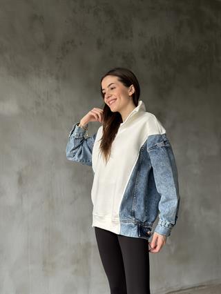 Kot Detay Oversize Sweatsirt