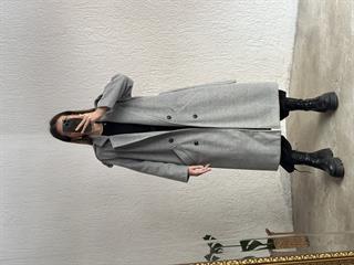 Kuşaklı Kaşe Kaban - Gri