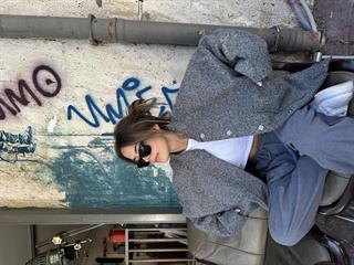 Kuzu Bomber Oversize Ceket - Gri