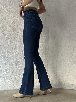 Lacivert İspanyol Paça Jean