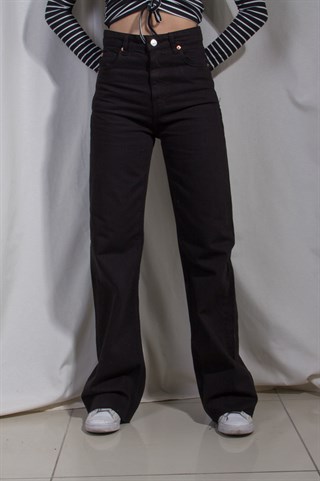 Lazer Kesim Straight Jean - Siyah