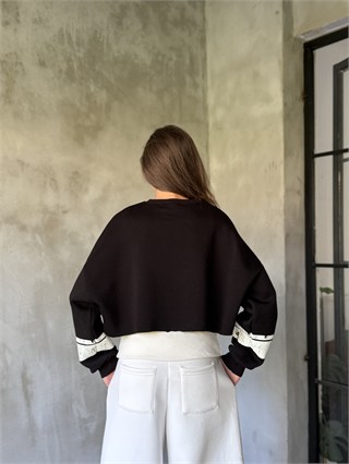 Malibu Crop Oversize Swatshirt - Siyah