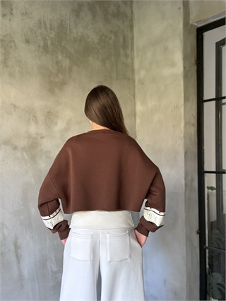 Malibu Crop Oversize Sweatshirt - Kahverengi