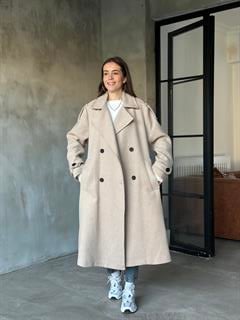 Massi Oversize Kaşe Kaban - Krem - Dominatrend