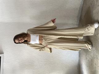 Heny Maxi Kimono Gofre Takım - Krem