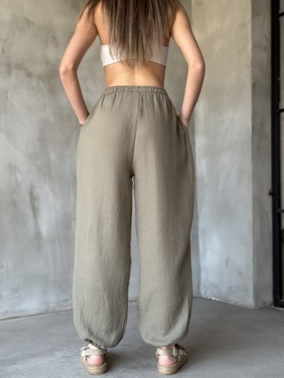 Müslin Balon Pantolon - Haki
