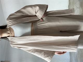 Müslin Kumaş Kimono - Pantolon İkili Takım Bej